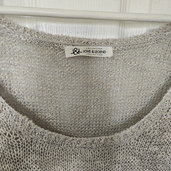 Oversized grey silver sparkle sweater - Picture 3 of 8